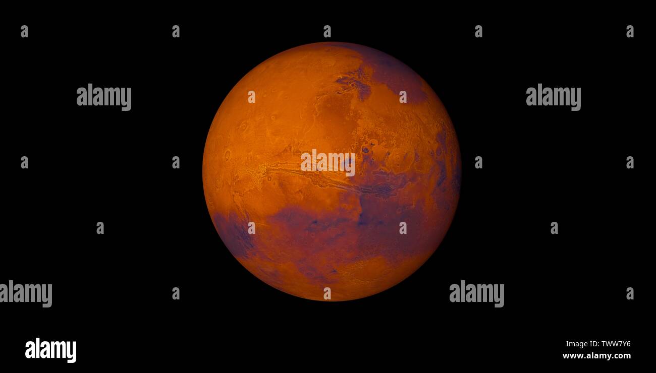 Extrem detaillierte und realistische High Resolution 3D-Abbildung des Planeten Mars. Vom Weltraum aus geschossen. Elemente dieses Bild sind von der NASA eingerichtet. Stockfoto