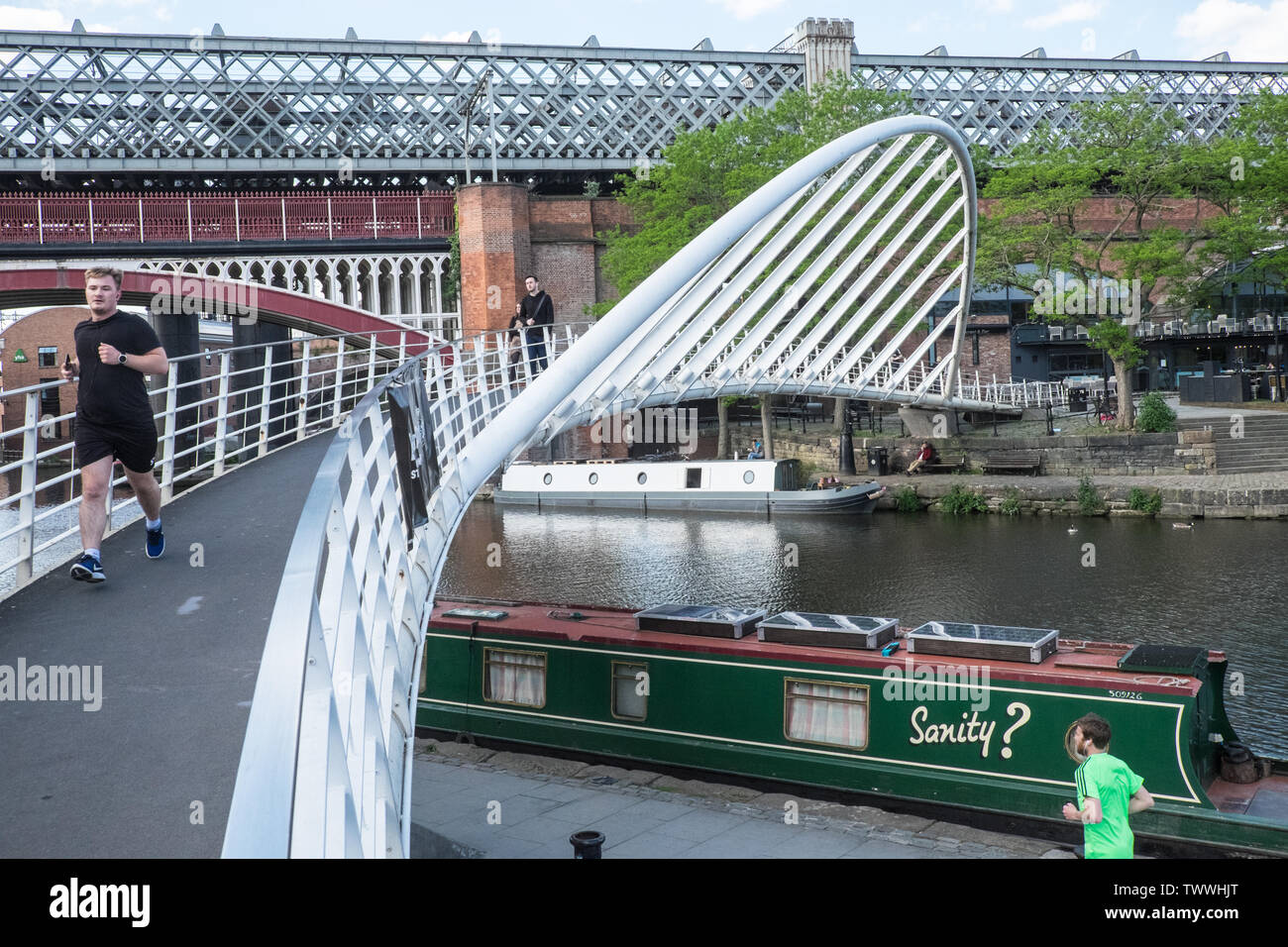 Castlefield Urban Heritage Center, Britannia, Canal, System, Kanalboote, Manchester, Norden, Norden, Stadt, North West, England, Englisch, GB, Großbritannien, England, Großbritannien Stockfoto