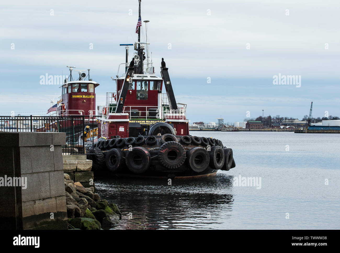 Schlepper, Indien, Vorsehung, Fluss, Providence, RI. McAllister Abschleppen hat eine Flotte von über 75. Marine Transport Service, Ostküste. Stockfoto