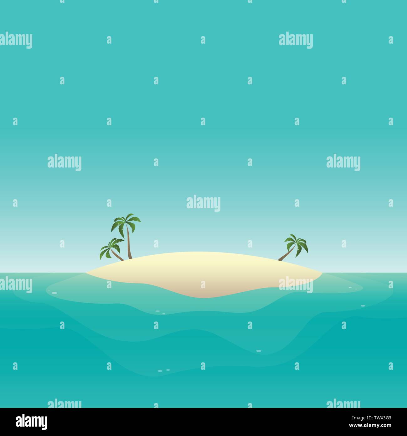Sommer Hintergrund - Sandy Island ocean Vector Illustration Stock Vektor