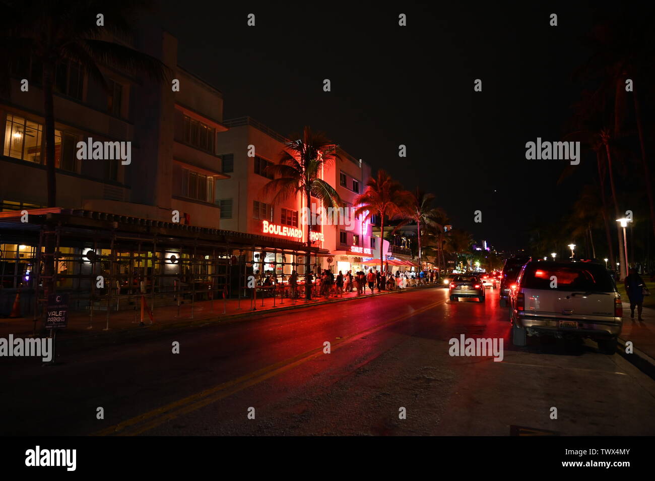 Ocean Drive Avenue Miami Stockfoto