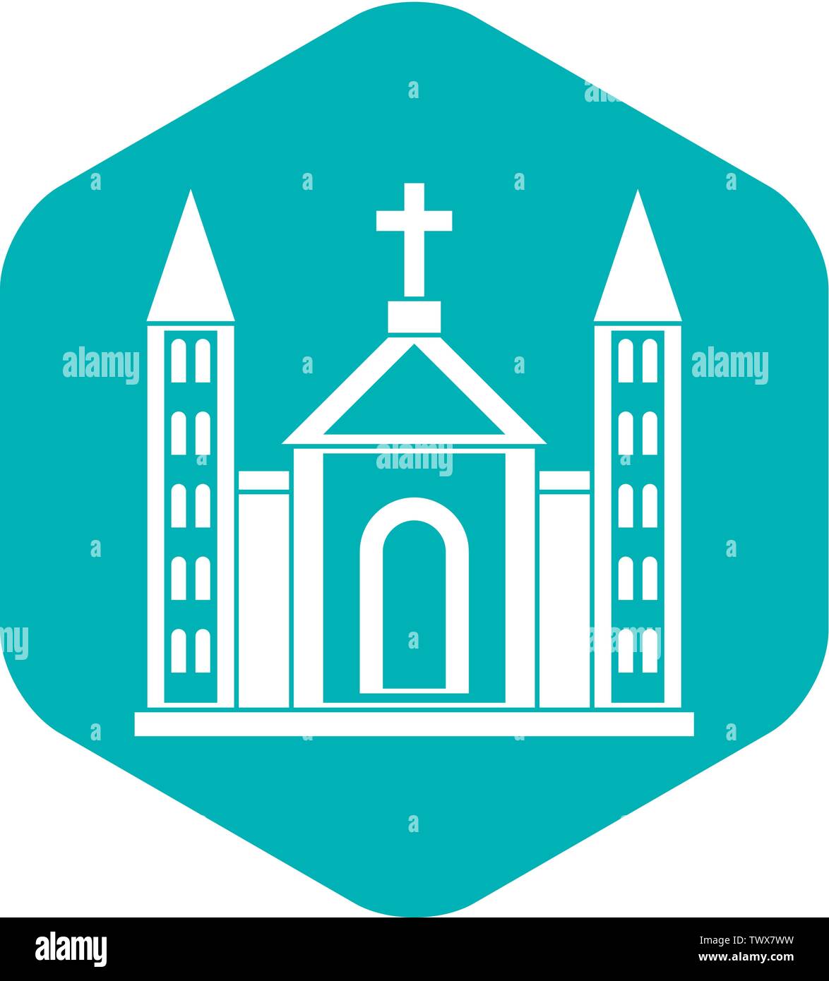 Symbol der christlichen katholischen Kirchengebäude Stock Vektor