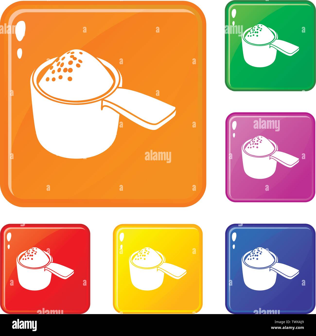 Waschmittel Dosis Icons Set Vector Farbe Stock Vektor