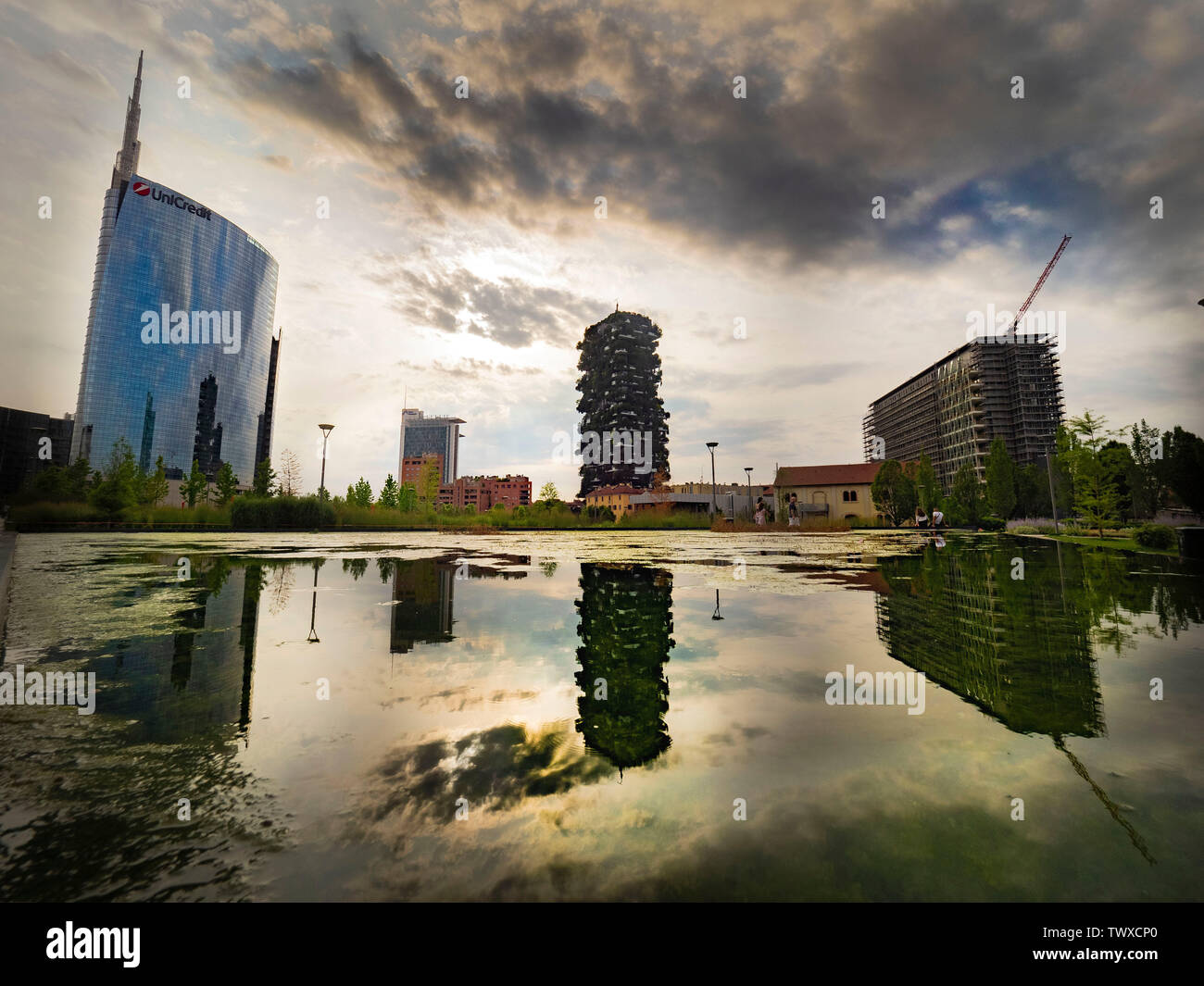 Blick auf die Porta Nuova Viertel in Milano, Lombardei, Italien. Stockfoto