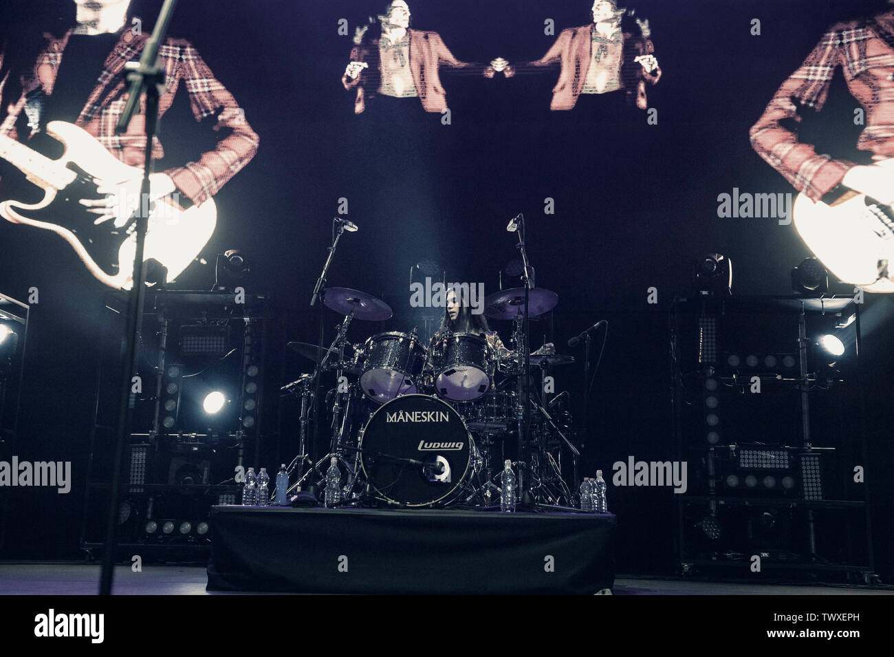 Rom, Italien. 23. Juni 2019. Konzert der Maneskin an Der cavea, Auditorium Park der Musik, mit der Tour der Tanz des Lebens. In der Photo Credit: Maneskin unabhängige Fotoagentur/Alamy leben Nachrichten Stockfoto