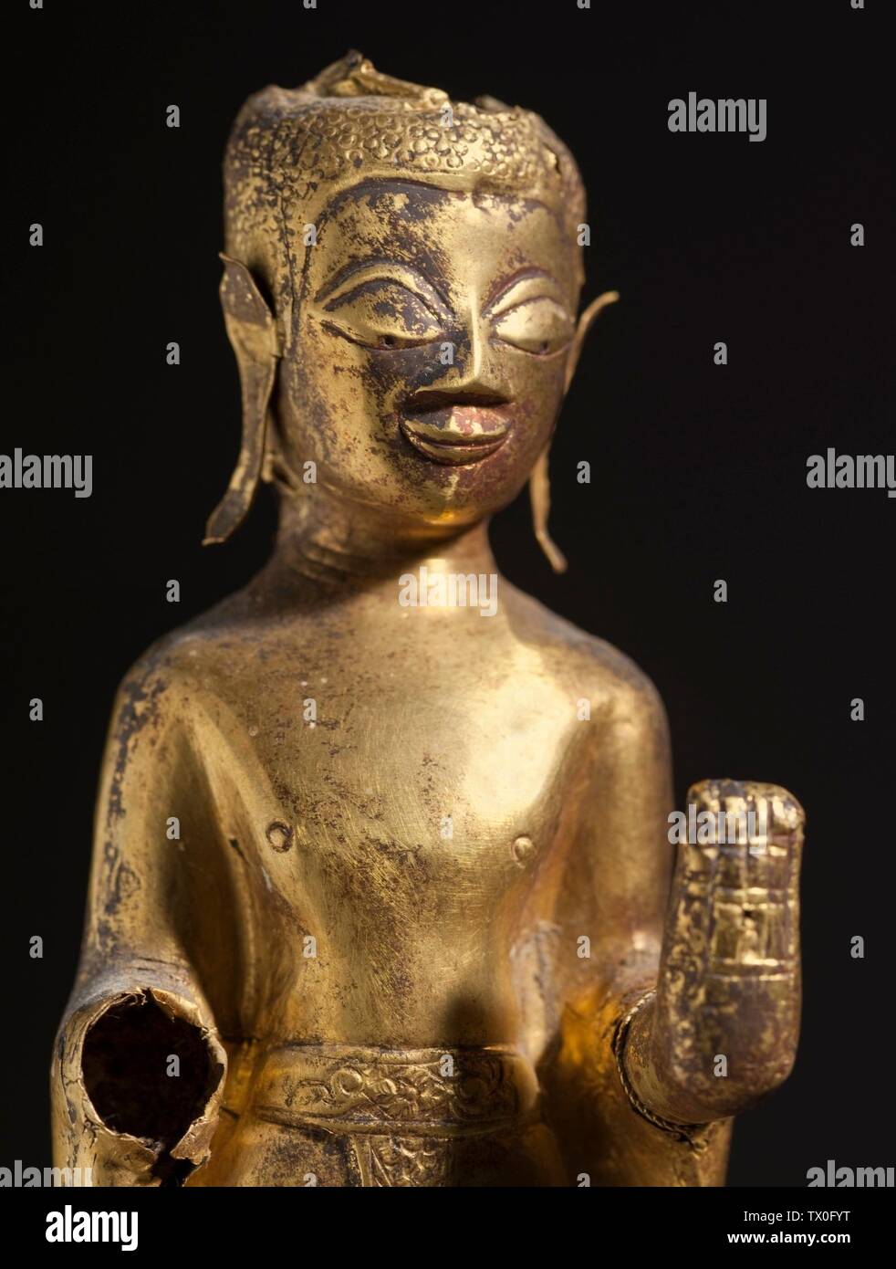 Buddha Shakyamuni (Bild 2 von 3); Laos, Skulpturen aus dem 17. Jahrhundert Gold und Silber über Holzkern Geschenk der Ahmanson Foundation (M.81.10) Süd- und südostasiatische Kunst; Datum aus dem 17. Jahrhundert QS:P571,+1650-00-00T00:00:00Z/7; Stockfoto