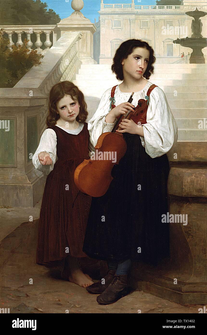 Weit weg von zu Hause (Loin du Pays) (1867) Französische akademische Malerei von William-Adolphe Bouguereau - Sehr hohe Auflösung und Bildqualität Stockfoto