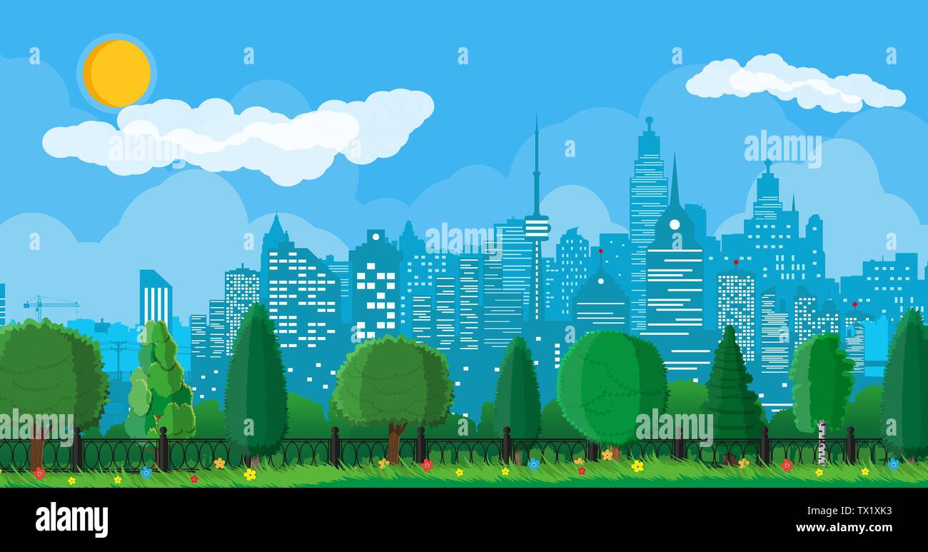 Stadt park Konzept Stock Vektor