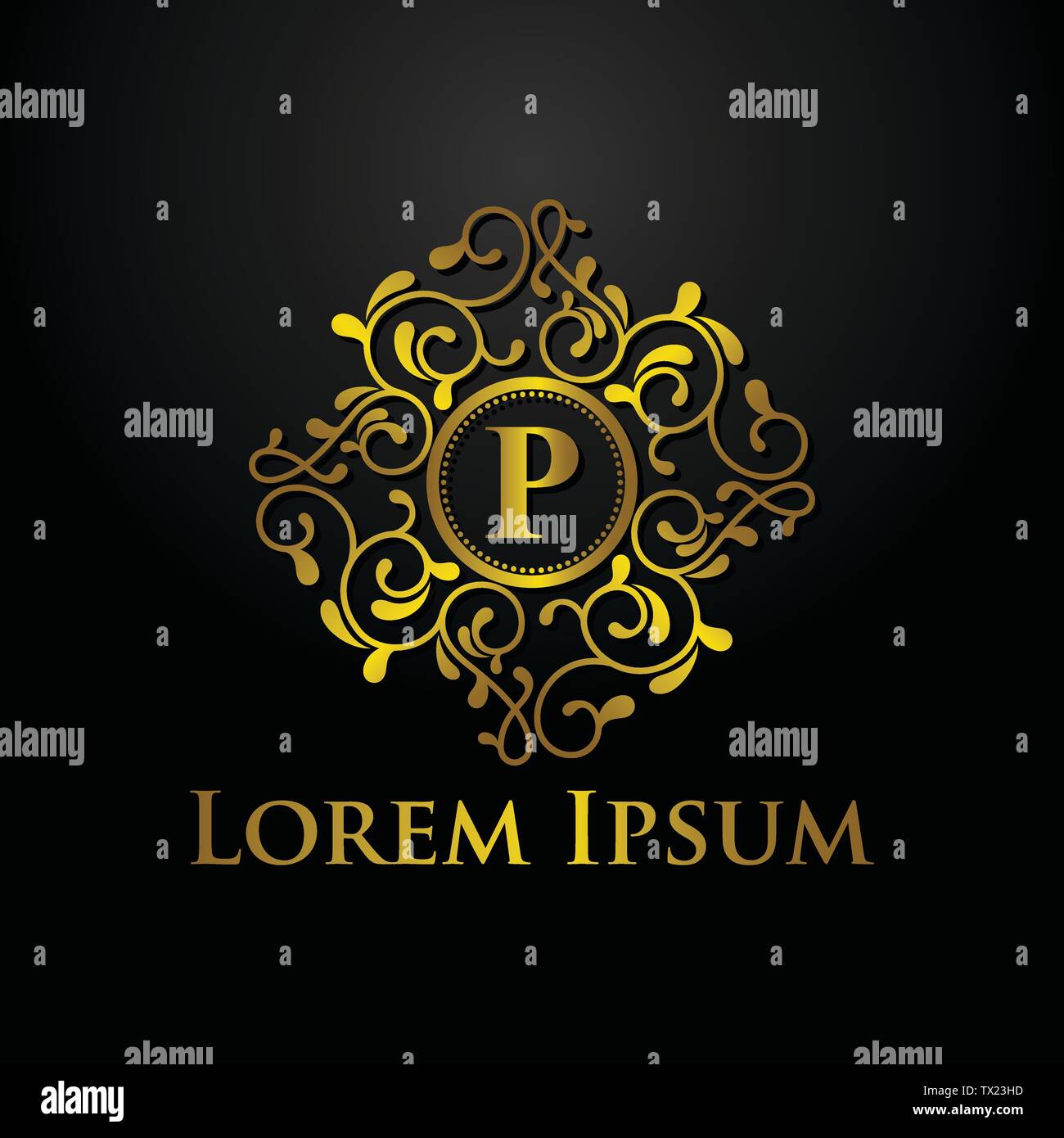 Luxus-Logo, Buchstabe P Logo, klassische und elegante Logo Designs für Industrie und Wirtschaft, innere Logo, Crest Logo, dekorative Logo, Ornament logo, Spa eine Stock Vektor