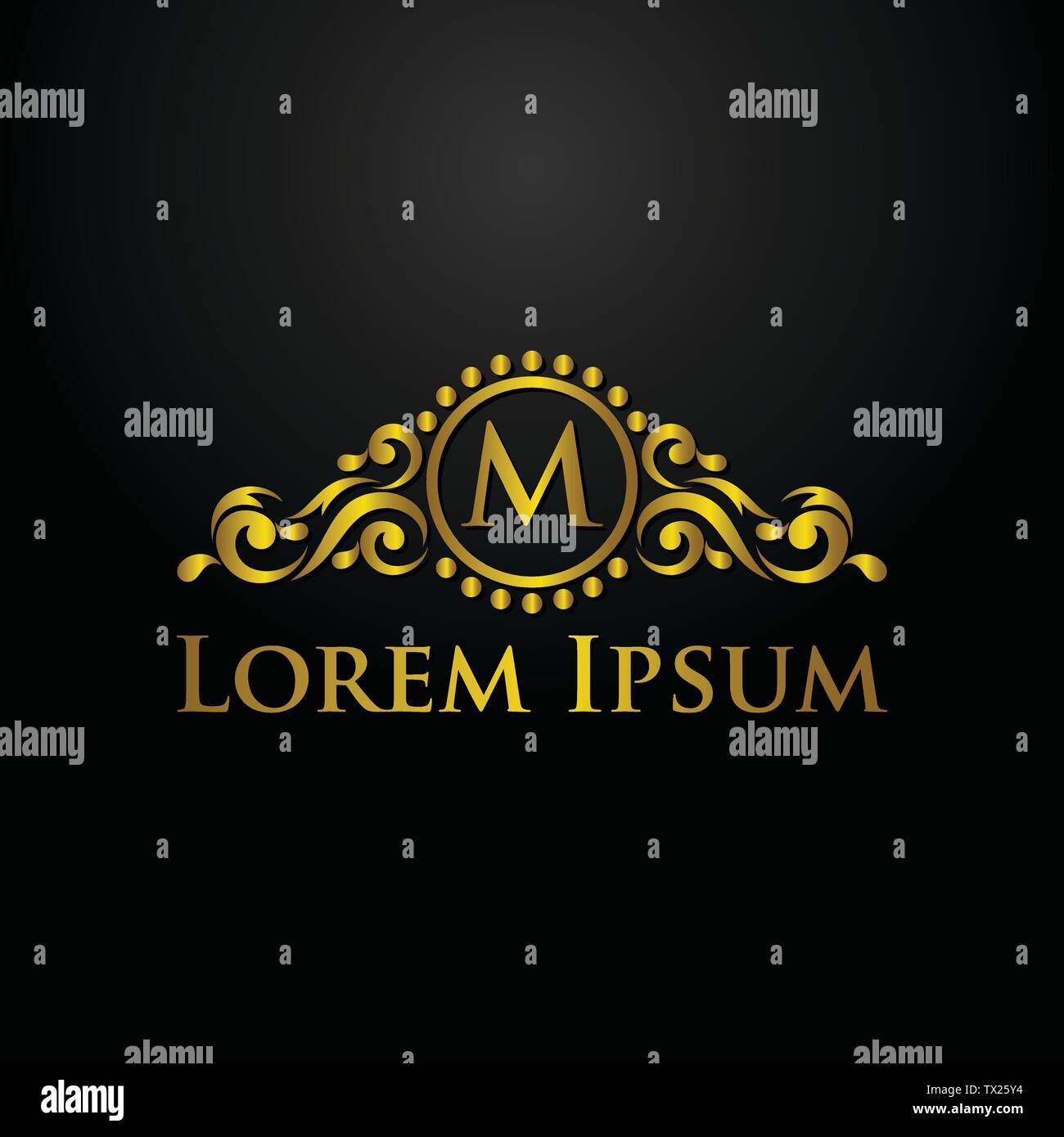 Luxus-Logo, Buchstaben M-Logo, klassische und elegante Logo Designs für Industrie und Wirtschaft, innere Logo, Crest Logo, dekorative Logo, Ornament logo, Spa eine Stock Vektor