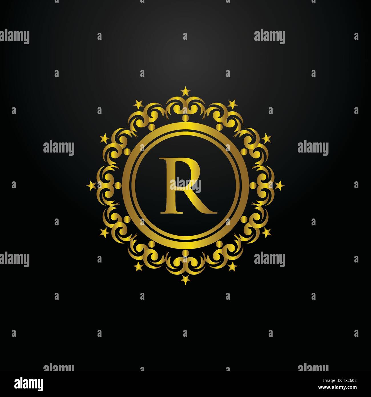 Luxus-Logo, Buchstabe R Logo, klassische und elegante Logo Designs für Industrie und Wirtschaft, innere Logo, Crest Logo, dekorative Logo, Ornament logo, Spa eine Stock Vektor