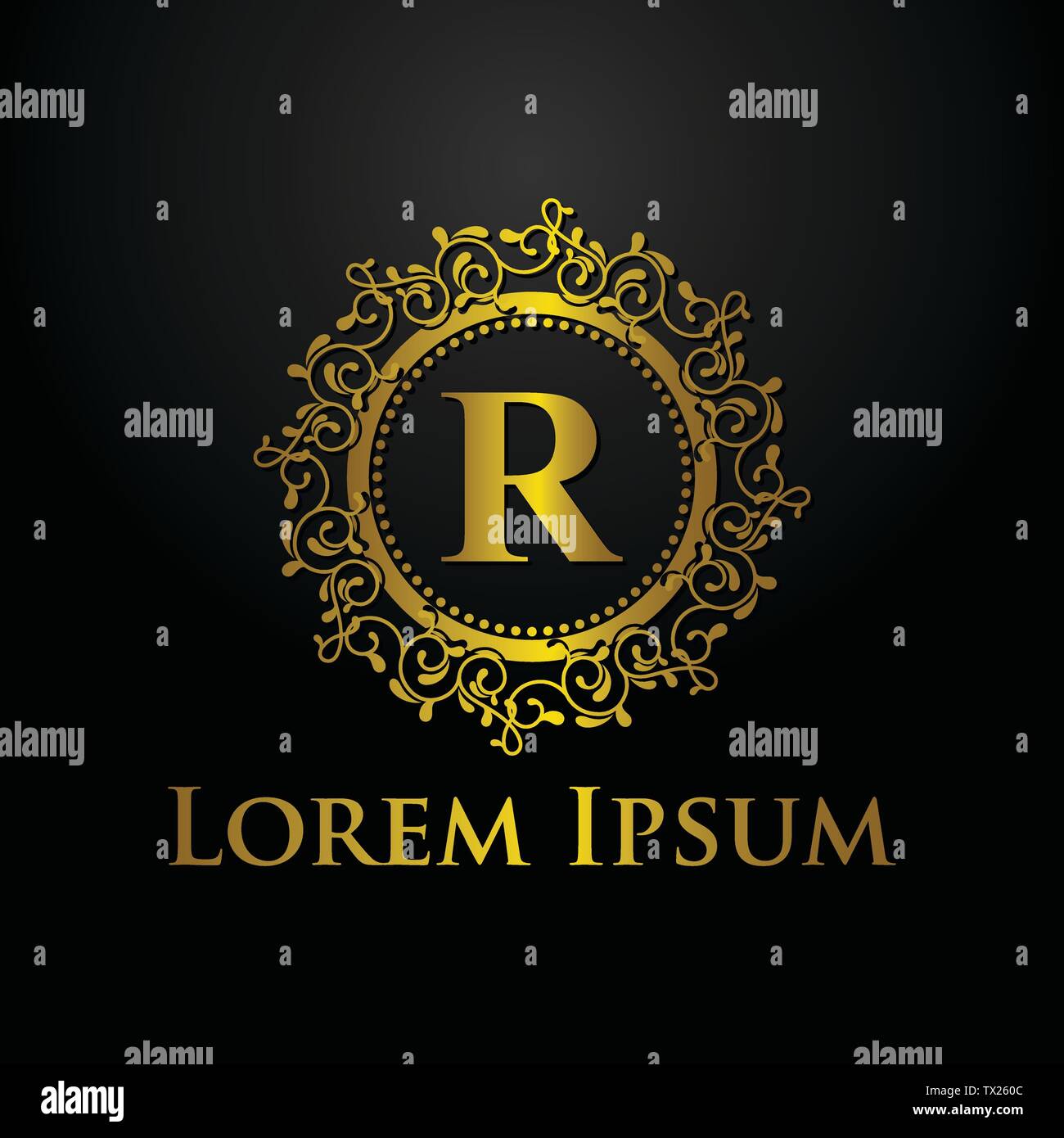 Luxus-Logo, Buchstabe R Logo, klassische und elegante Logo Designs für Industrie und Wirtschaft, innere Logo, Crest Logo, dekorative Logo, Ornament logo, Spa eine Stock Vektor