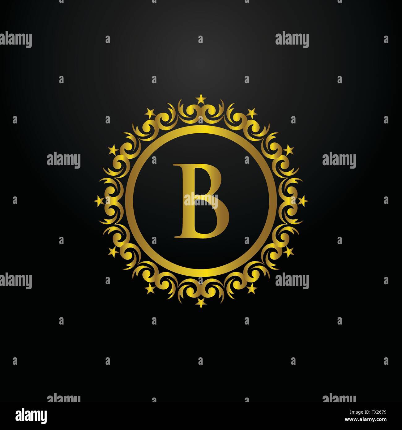 Luxus-Logo, Buchstabe B-Logo, klassische und elegante Logo Designs für Industrie und Wirtschaft, innere Logo, Crest Logo, dekorative Logo, Ornament logo, Spa eine Stock Vektor