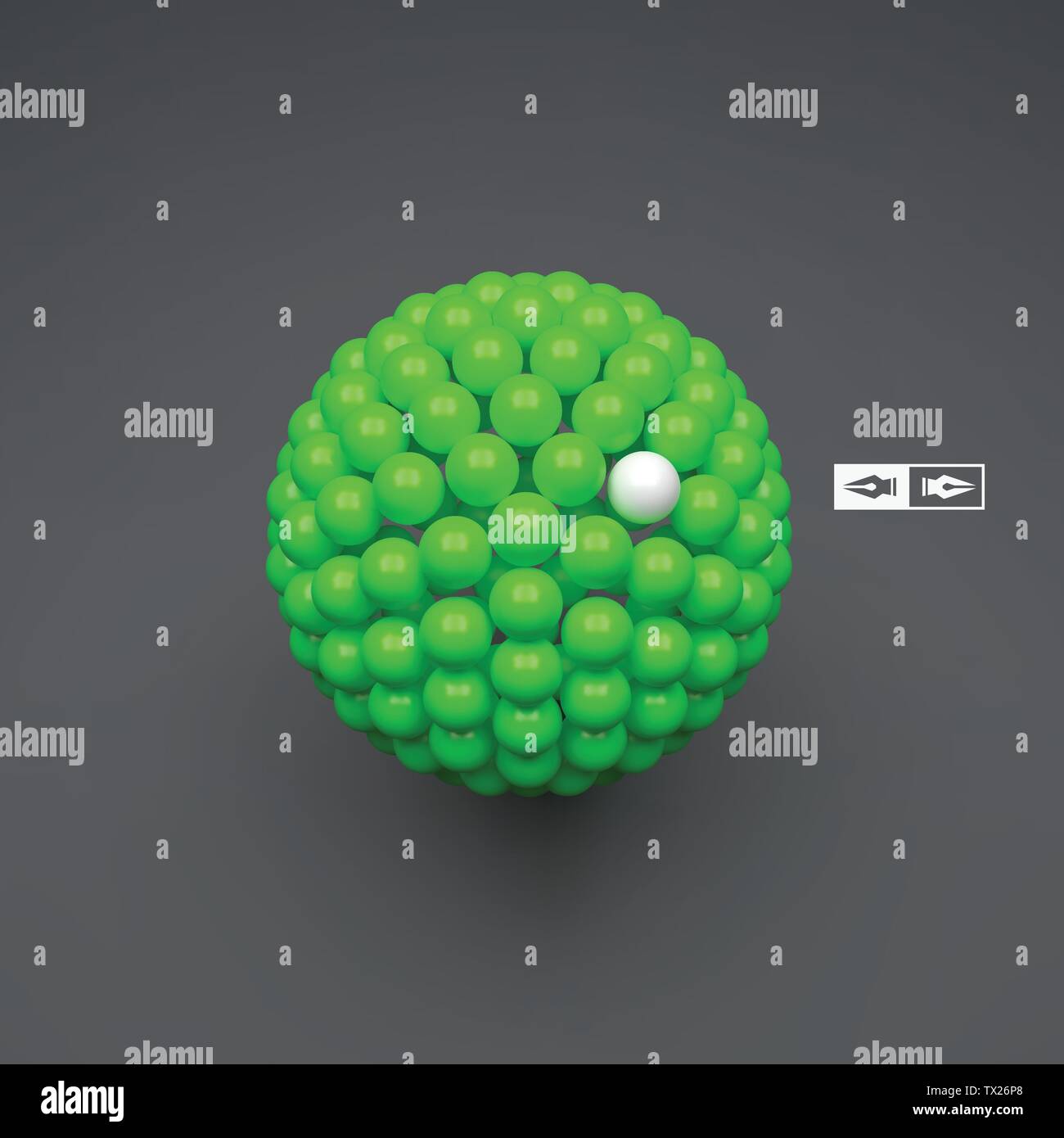 3d-abstrakten Sphären Komposition. Futuristische Technologie Stil. Vector Illustration für Design. Stock Vektor