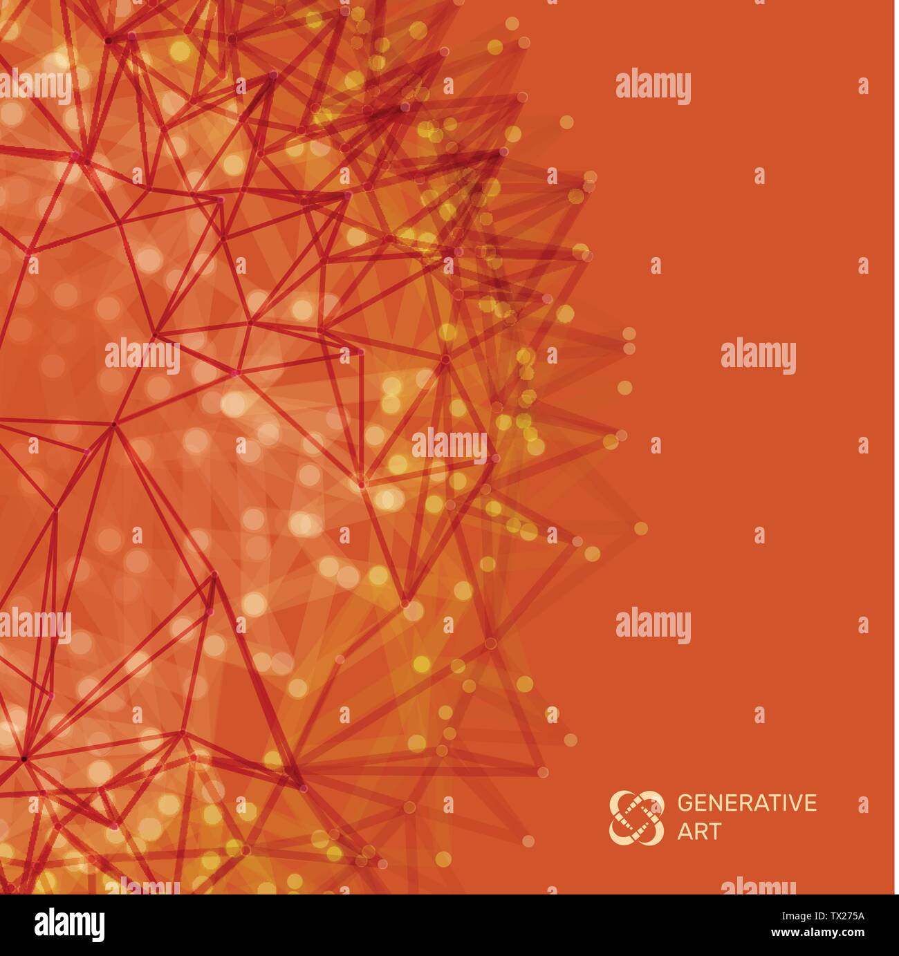 Wissenschaftliche Illustration mit Linien und Punkten. Leuchtende mikroskopischen Formen. Glühende Grid. Verbindung Struktur. Drahtmodell Vector Illustration. Stock Vektor