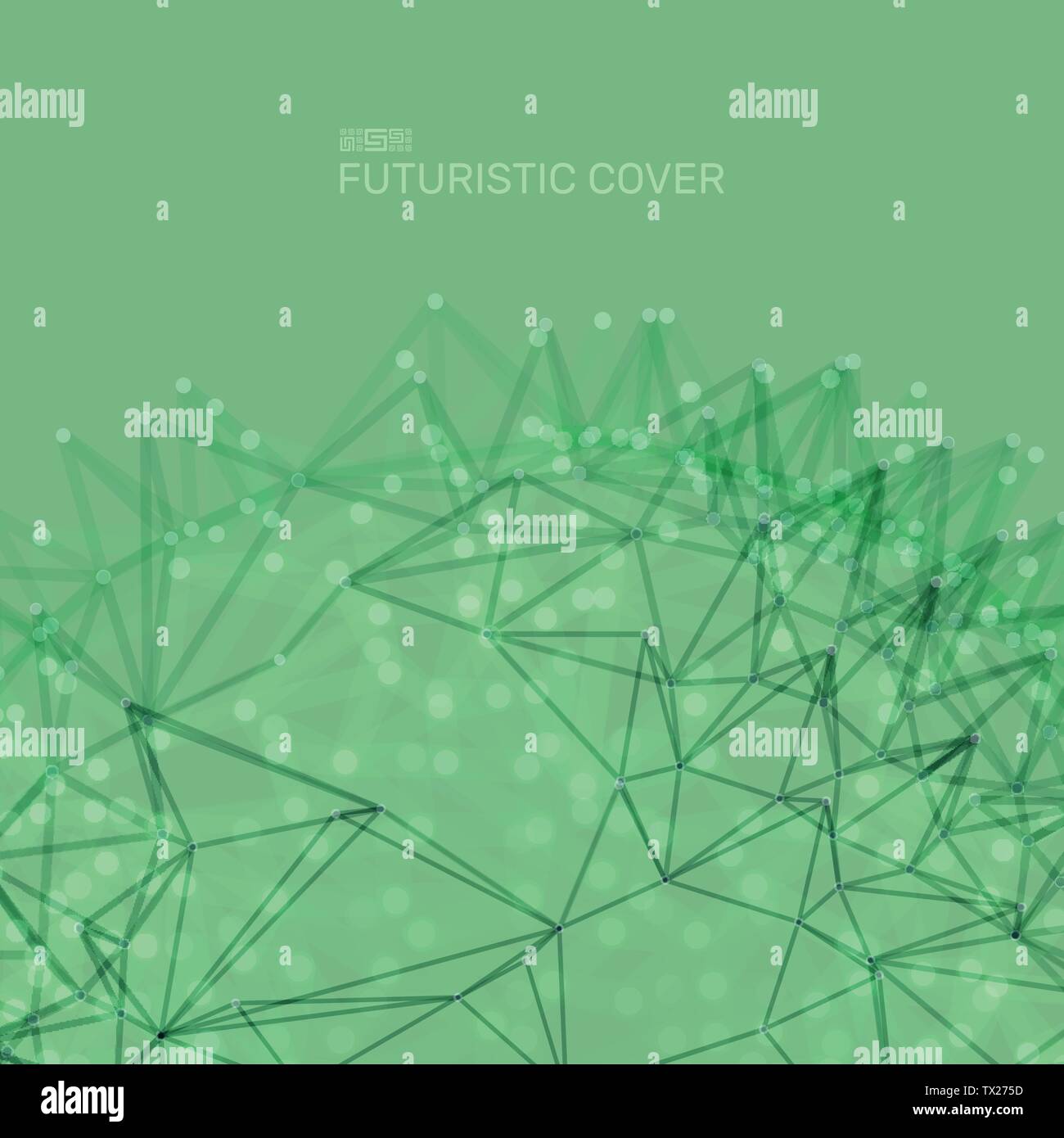 Wissenschaftliche Illustration mit Linien und Punkten. Leuchtende mikroskopischen Formen. Glühende Grid. Verbindung Struktur. Drahtmodell Vector Illustration. Stock Vektor