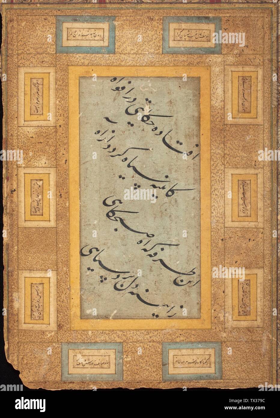 Asketische Frauen (recto), Seite der Kalligraphie (verso), Folio aus einem Album (Bild 2 von 4); Indien, Karnataka, Bijapur (recto); Iran oder Indien (verso), ca. 1600 (recto); Zeichnungen aus dem 17. Jahrhundert (verso); Opake Aquarelle Wasserfarbe, Gold und Tinte auf dem Papier Bequest von Edwin (südostasiatische Kunst, 3.141.M.) CA. 1600 Datum QS:P571,+1600-00-00T00:00:00Z/9,P1480,Q5727902 (recto); 17. Jahrhundert (verso); Stockfoto