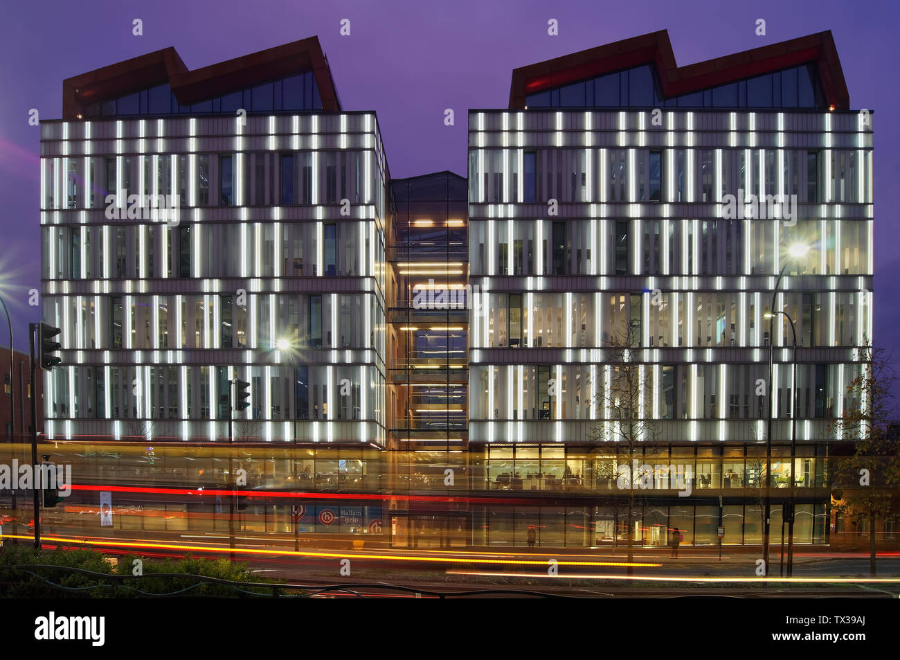Großbritannien, South Yorkshire, Sheffield, Hallam University, Faculty of Development und Society Building. Stockfoto