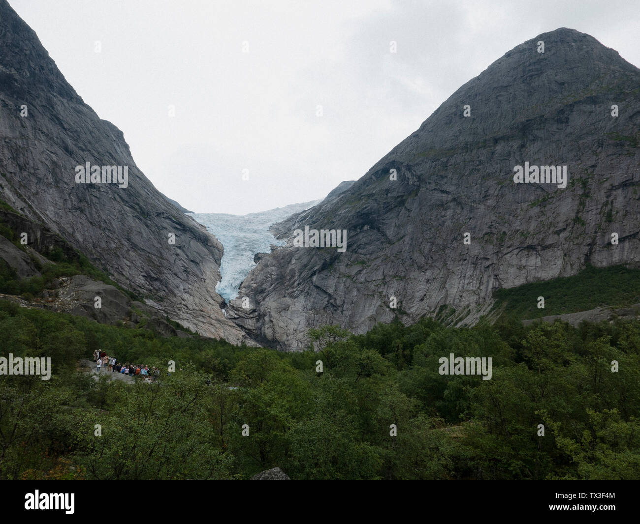 Malerische Aussicht Jostedalsbreen Gletscher Jostedalsbreen Nationalpark, Briksdalsbreen, Norwegen Stockfoto
