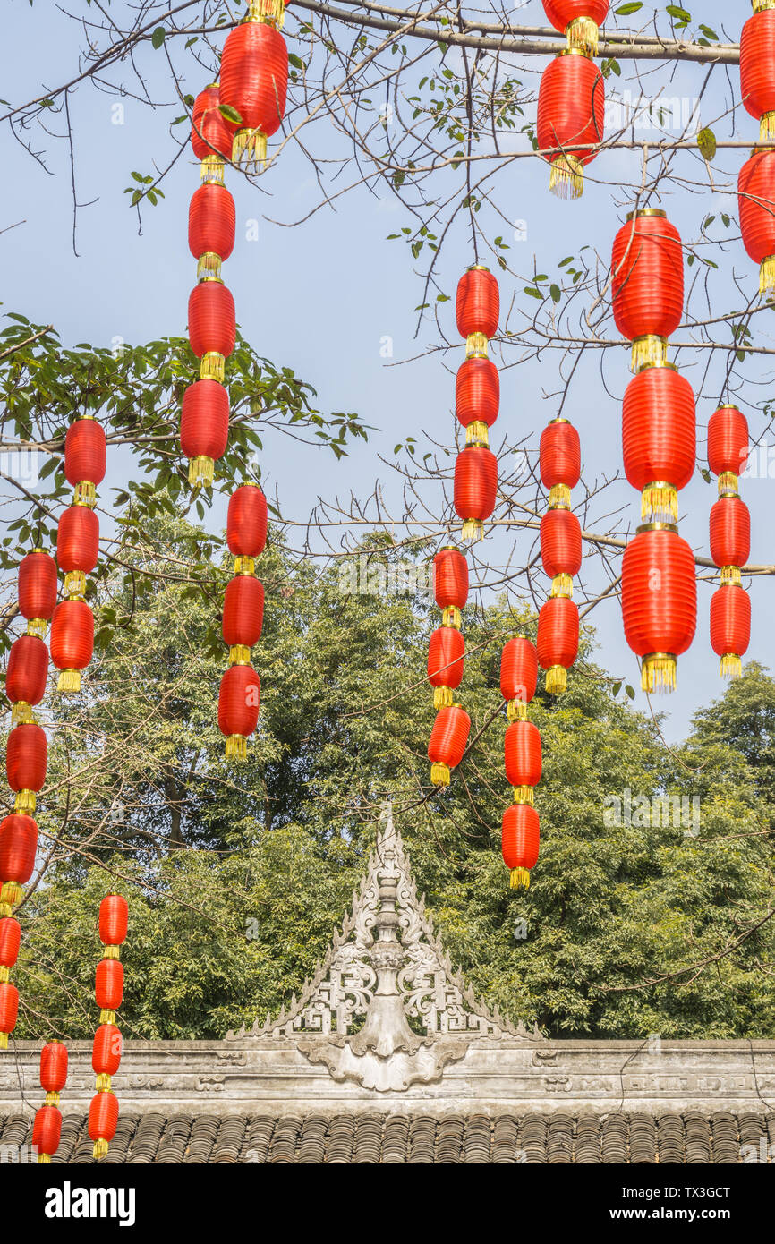 Antike Architektur von Du Fu Caotang in Chengdu, China Stockfoto