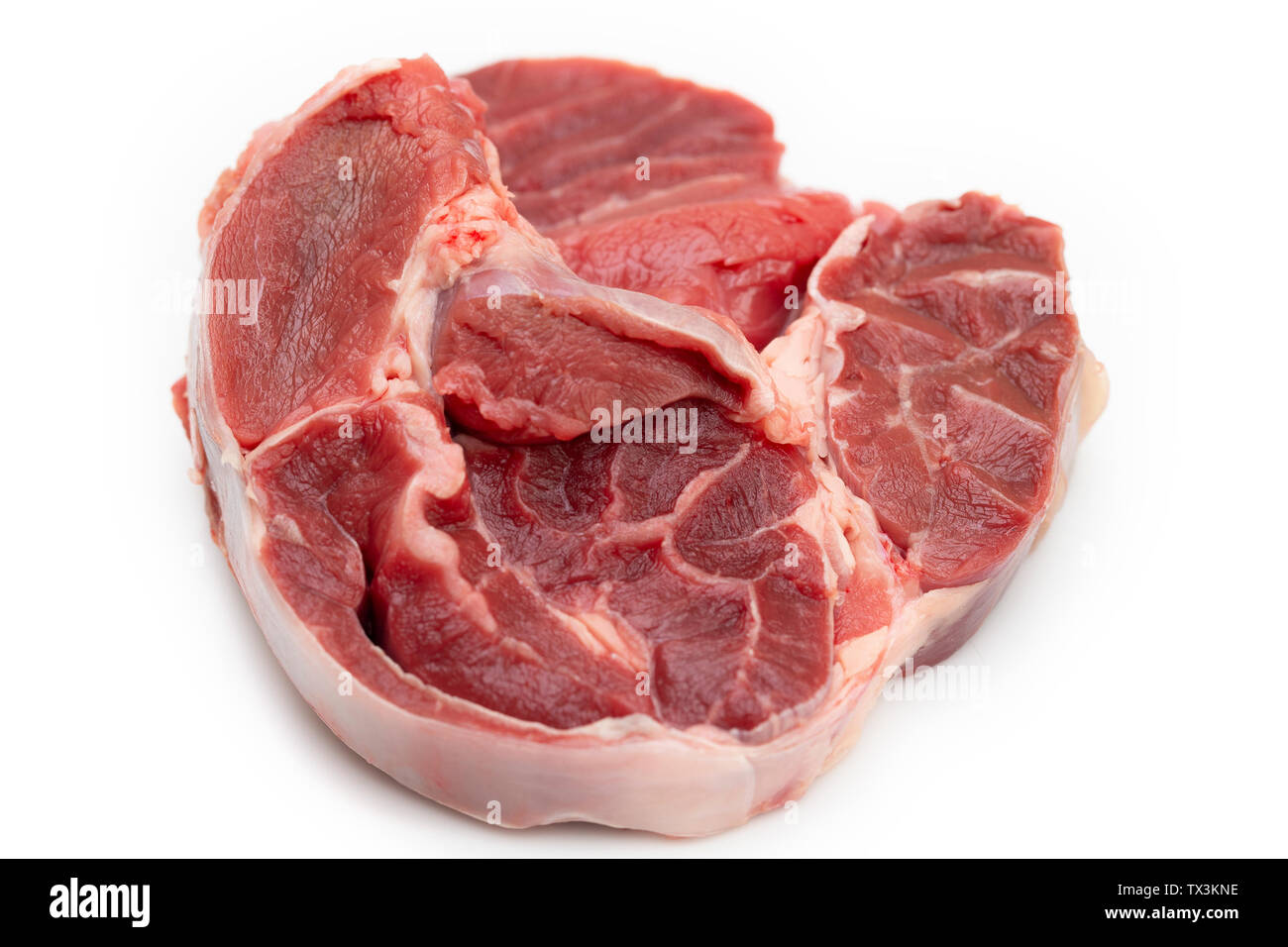 Rohes Rindfleisch ohne Knochen Schaft für langsam kochen oder Druck kochen Stockfoto