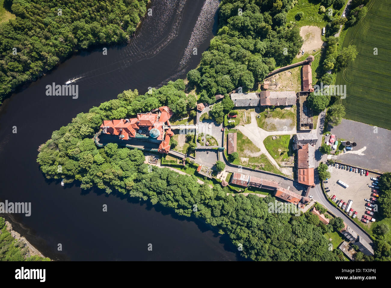 Czocha schloss im Sommer Stockfoto