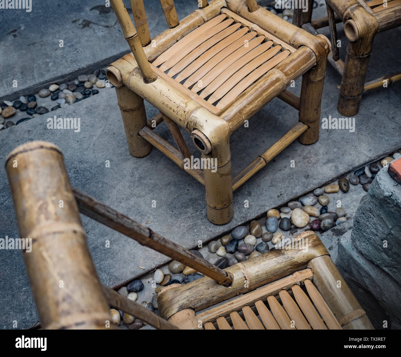 Traditionelle Bambus Sthle Stockfotografie - Alamy