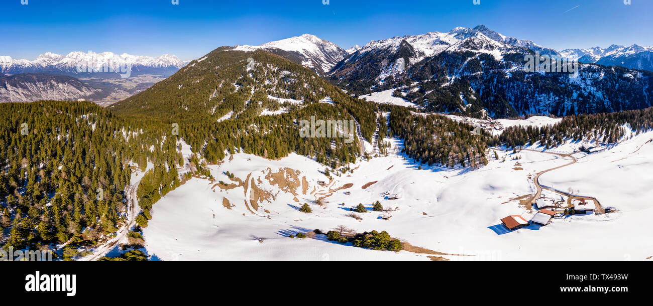 Österreich, Tirol, Stubaier Alpen, Luftaufnahme von Ner Tal Stockfoto