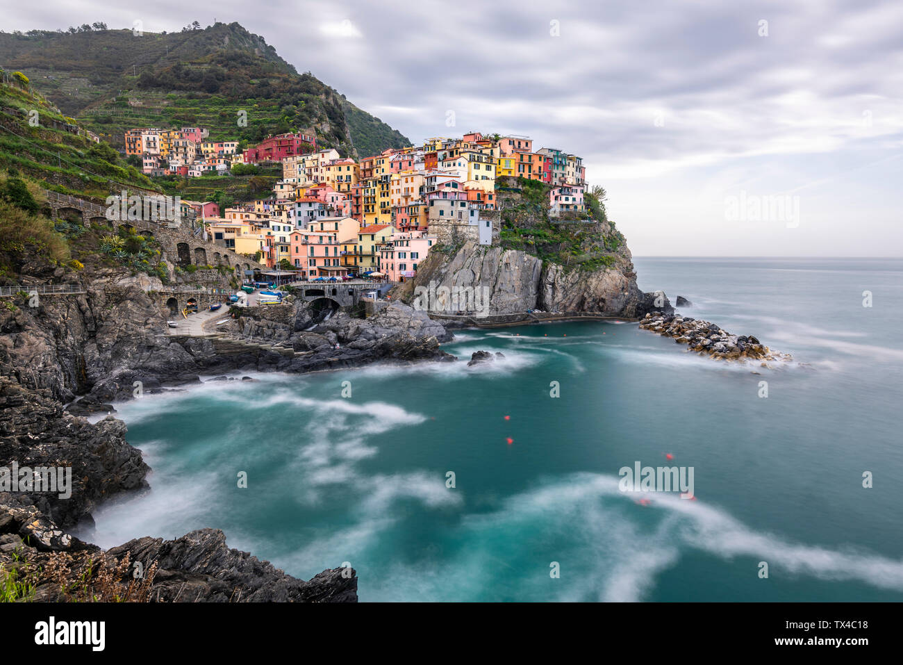 Manorola, Cinque Terre, Ligurische Riviera, in der Provinz La Spezia, Italien Stockfoto