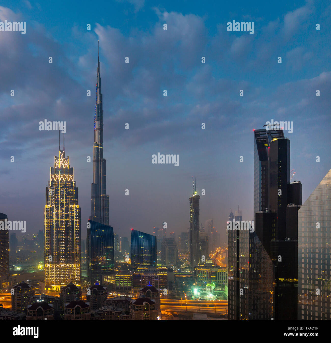 Vereinigte Arabische Emirate, Dubai, Stadtbild mit Burj Khalifa Stockfoto