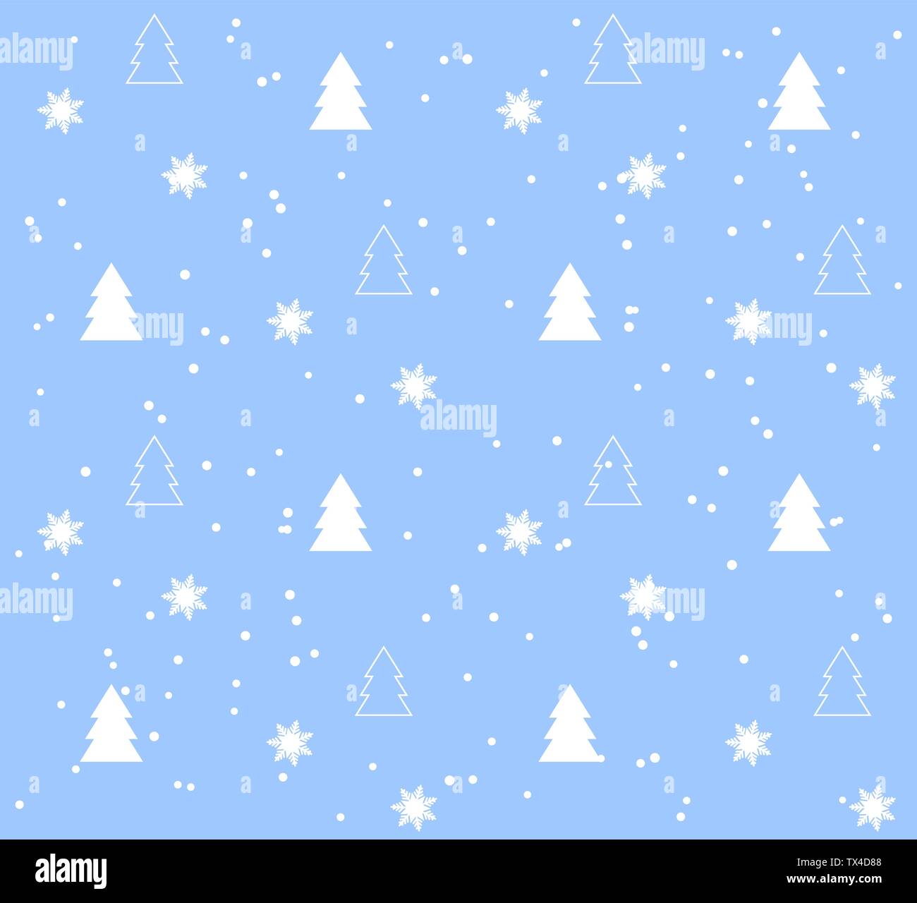 Blau nahtlose Muster mit weißen Weihnachten Bäume Stock Vektor