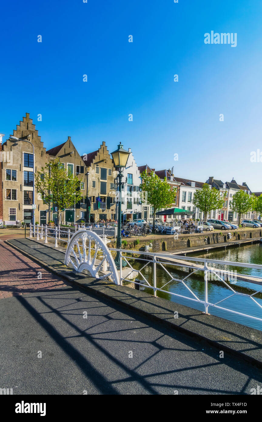 Zeeland, Middelburg, Altstadt, Kanal und Brücke Stockfoto