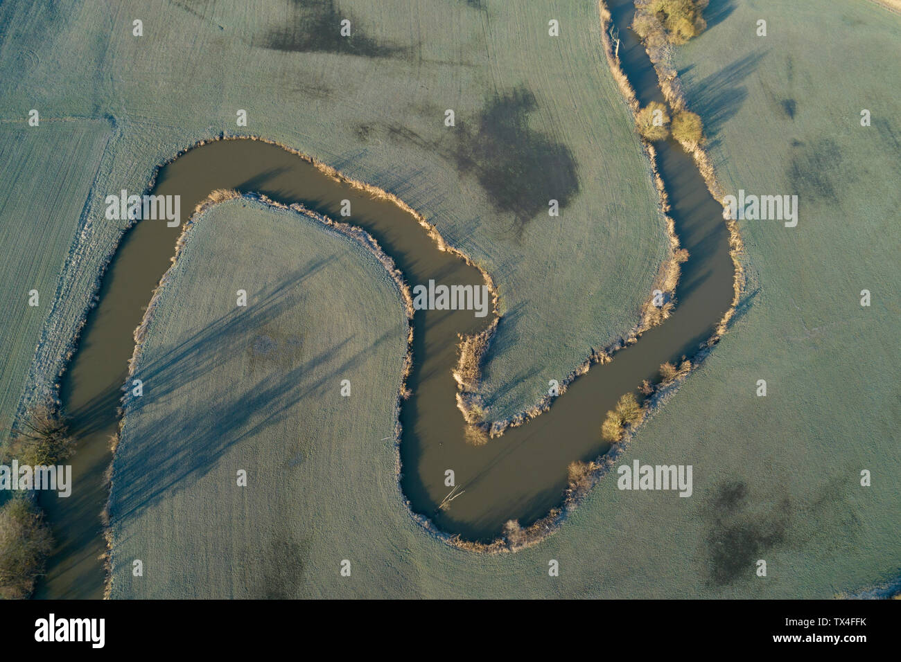 Deutschland, Mittelfranken, Fluss Aisch, Luftaufnahme Stockfoto