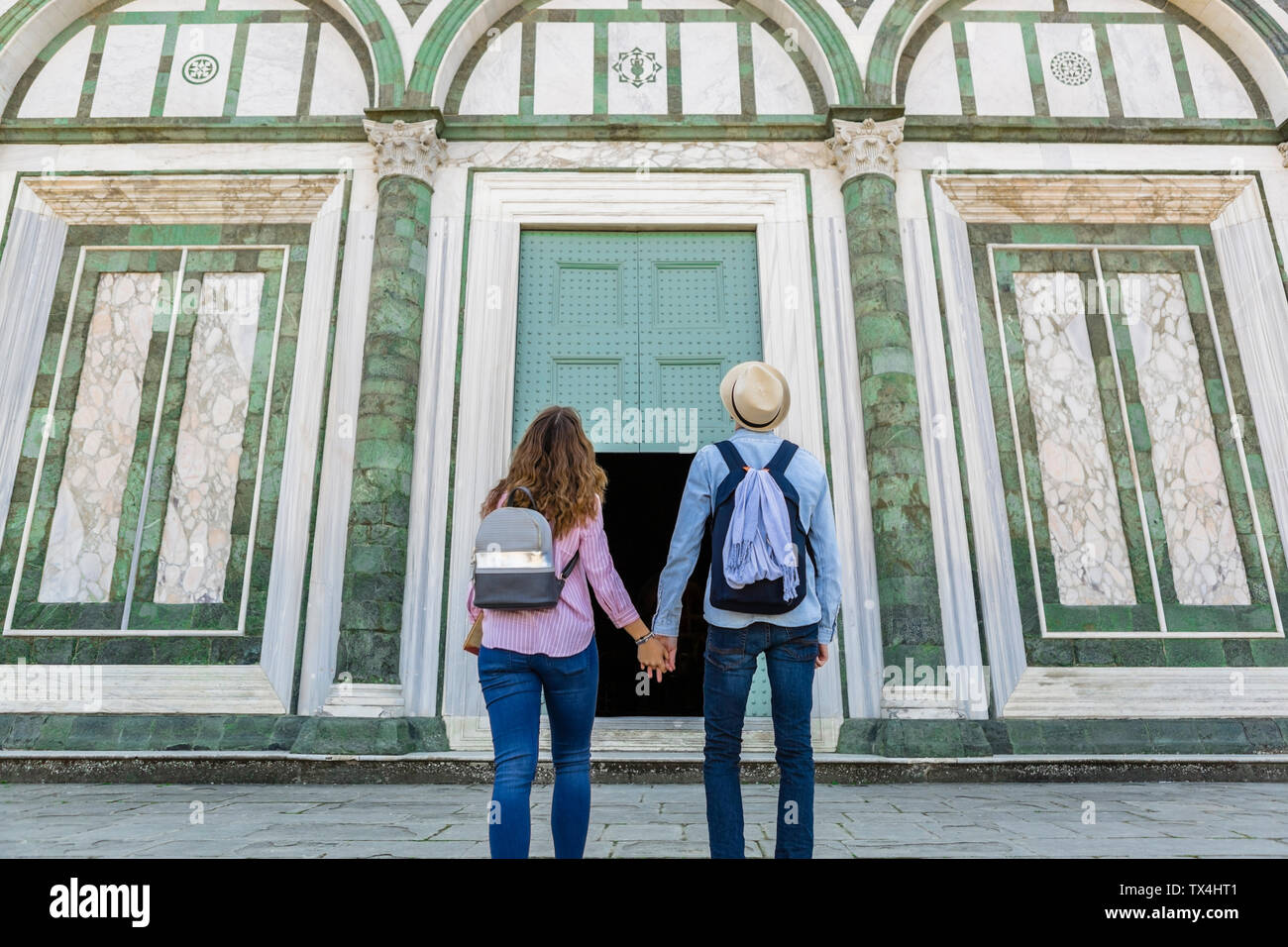 Junge Paare auf einer Städtereise in Florenz, Toskana, Italien Stockfoto