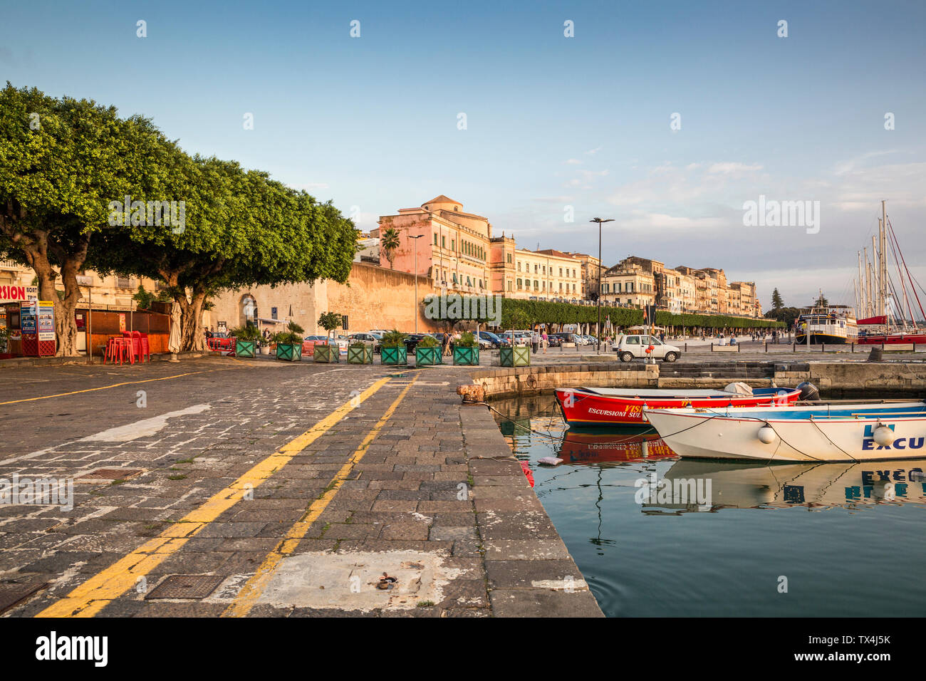 Italien, Sizilien, Syracuse, Ortygia, Hafen Stockfoto