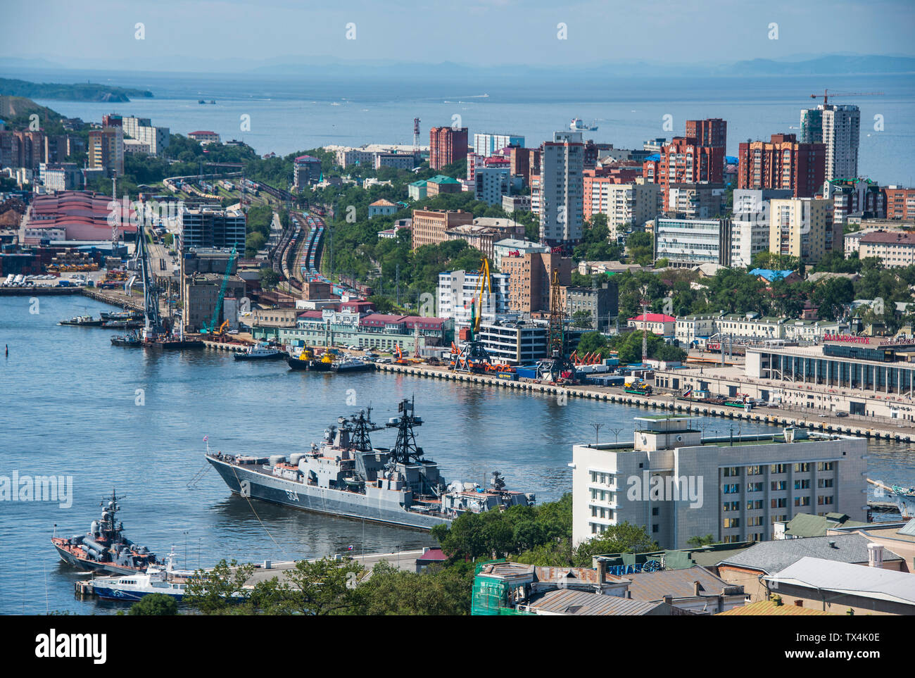 Outlook über Wladiwostok, Russland Stockfoto