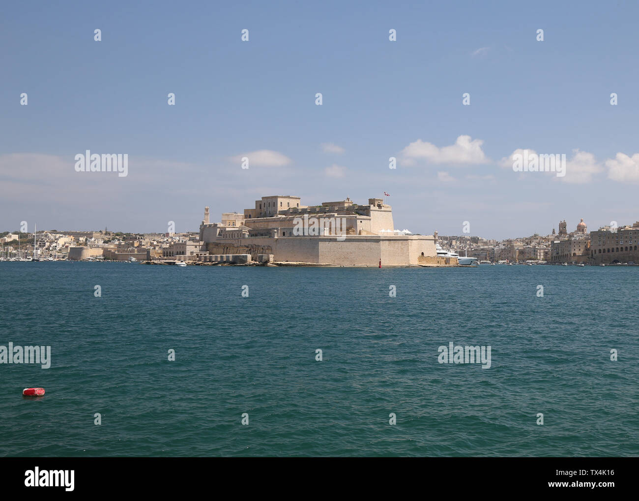 Fort St. Angelo und Grand Harbour, Malta Stockfoto