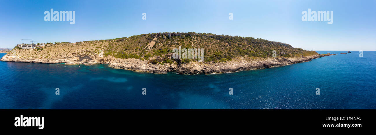 Spanien, Mallorca, Costa de la Calma, Punta el Torre und Port Adriano, Luftaufnahme Stockfoto