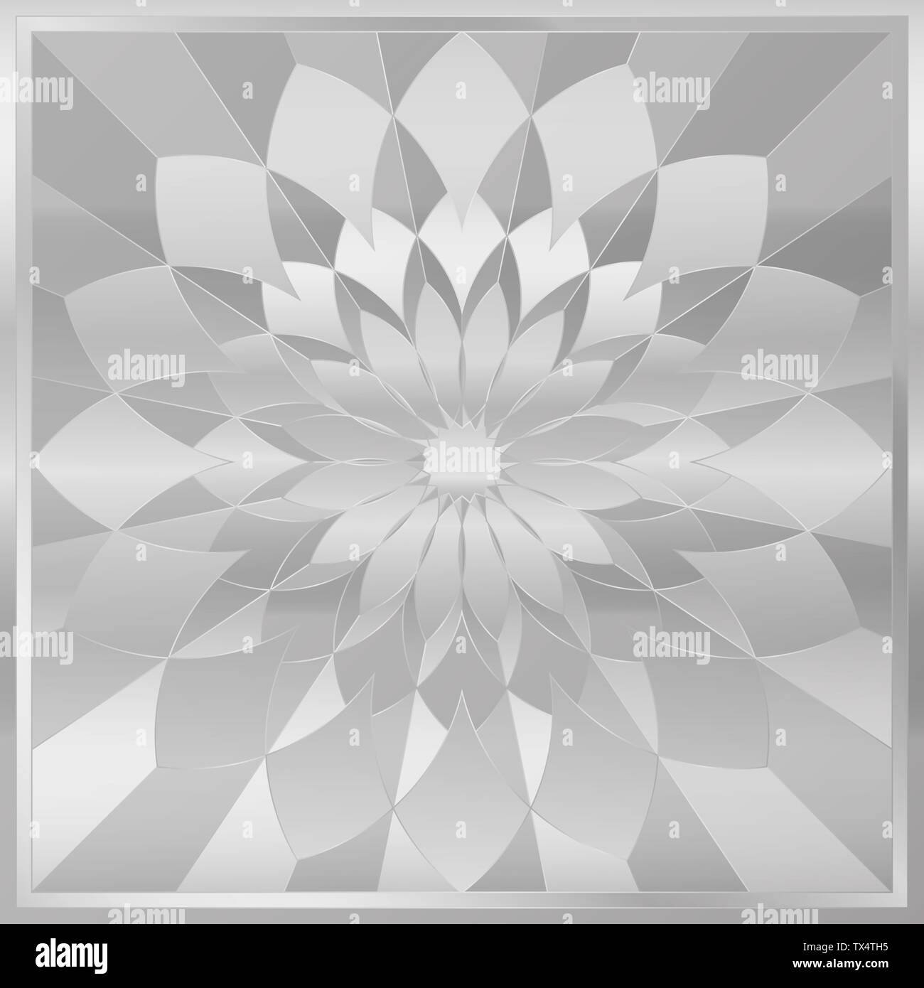 Silber Fliese. Intarsien Einlegearbeiten, quadratischen Format. Stockfoto