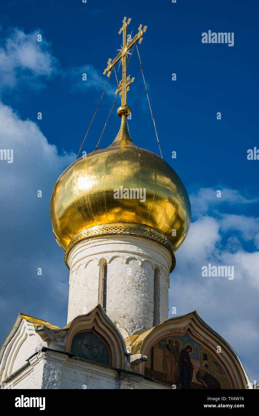 Die goldenen Kuppeln der Unesco Weltkulturerbe Trinity Lavra von St. Sergius, Sergiyev Posad, Goldener Ring, Russland Stockfoto