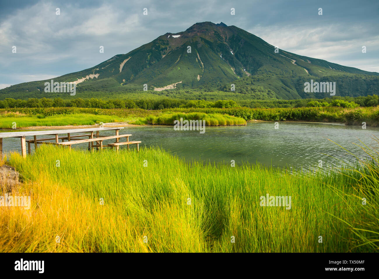 Russland, Kamtschatka, heißen Fluss Stockfoto