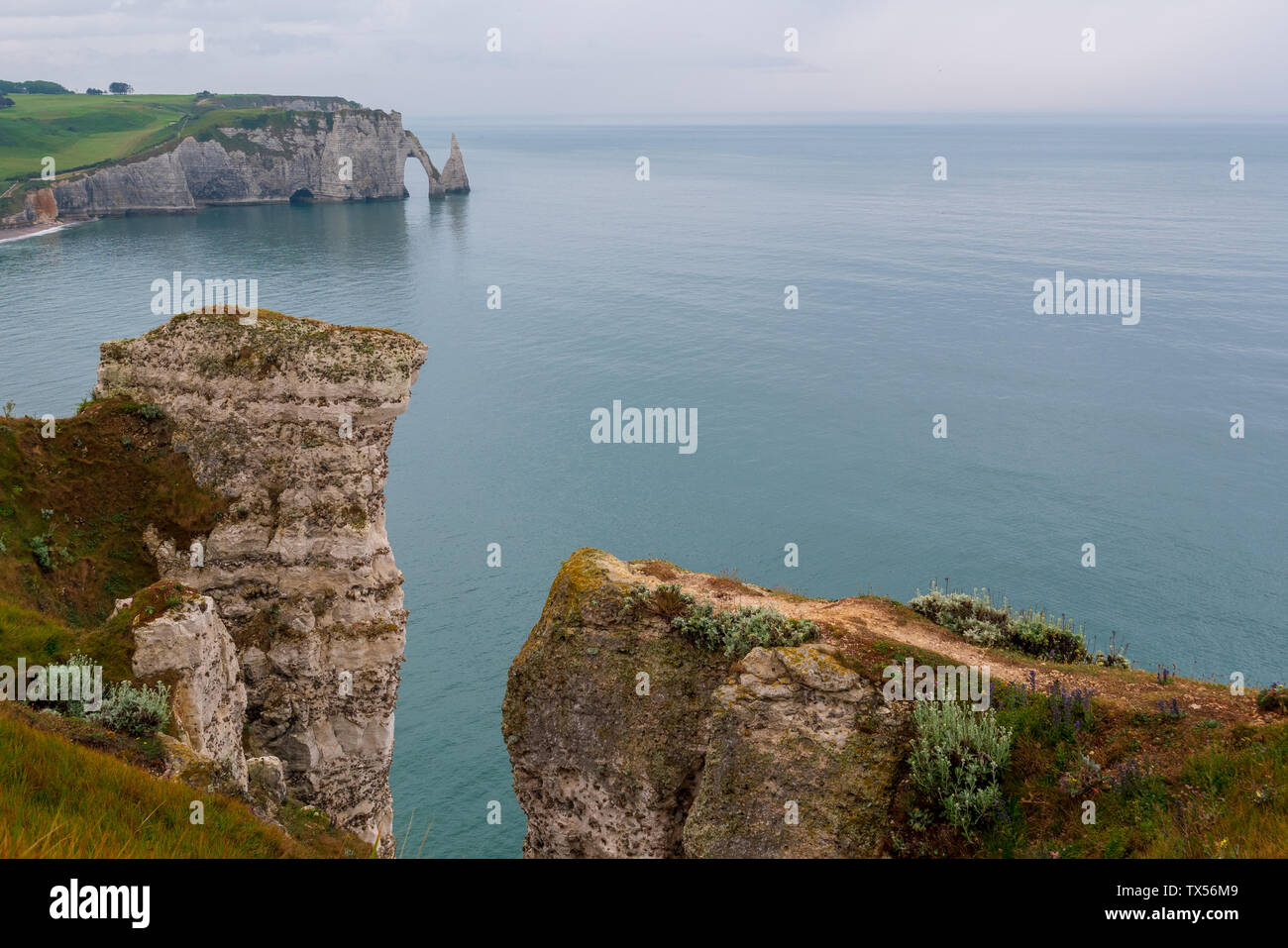 Die Klippen von Etretat, Normandie, Frankreich Stockfoto