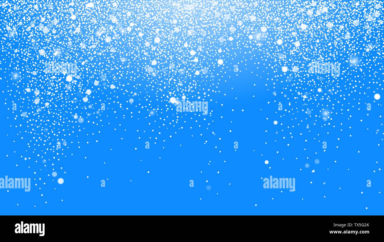 Winter Weihnachten Hintergrund mit blauer Himmel. Fallende Weihnachten Glänzende schönen Schnee. Vector Illustration Stock Vektor