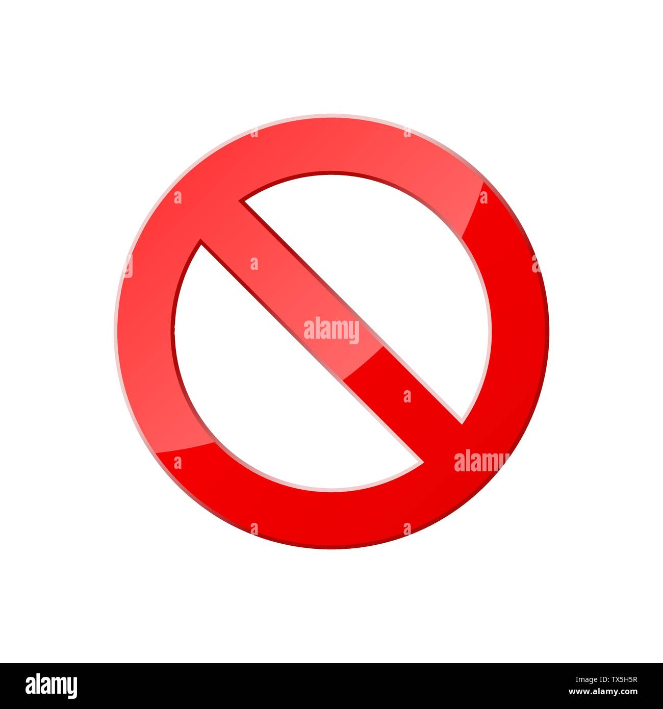 Das Symbol Stopp für Web- und App. Rot durchgestrichenen Kreis. Verbot Aufkleber Piktogramm. Vector Illustration auf weißem Hintergrund Stock Vektor