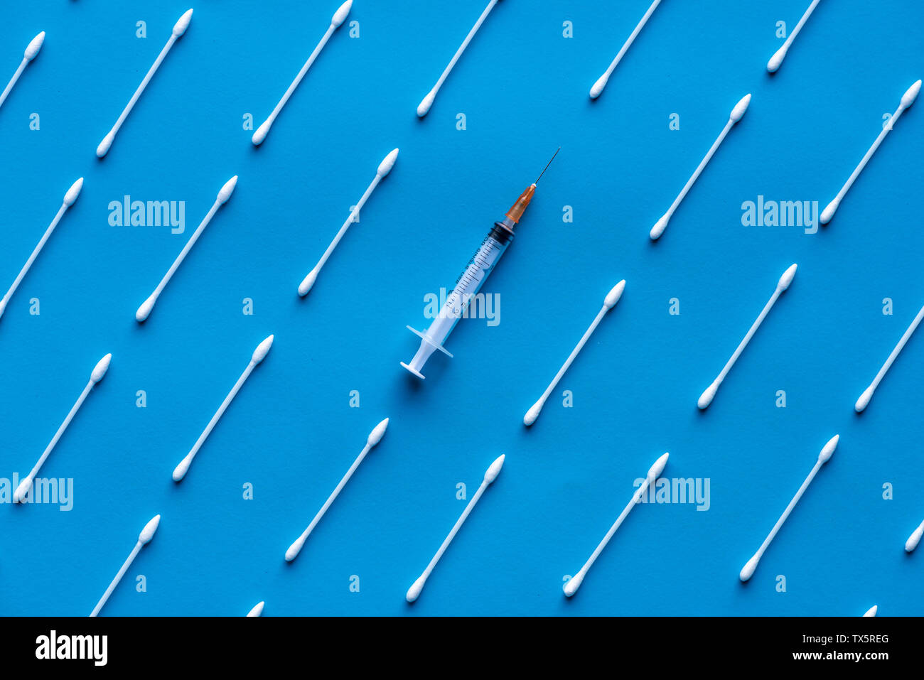 Blauer Hintergrund medizinische Versorgung Stockfoto