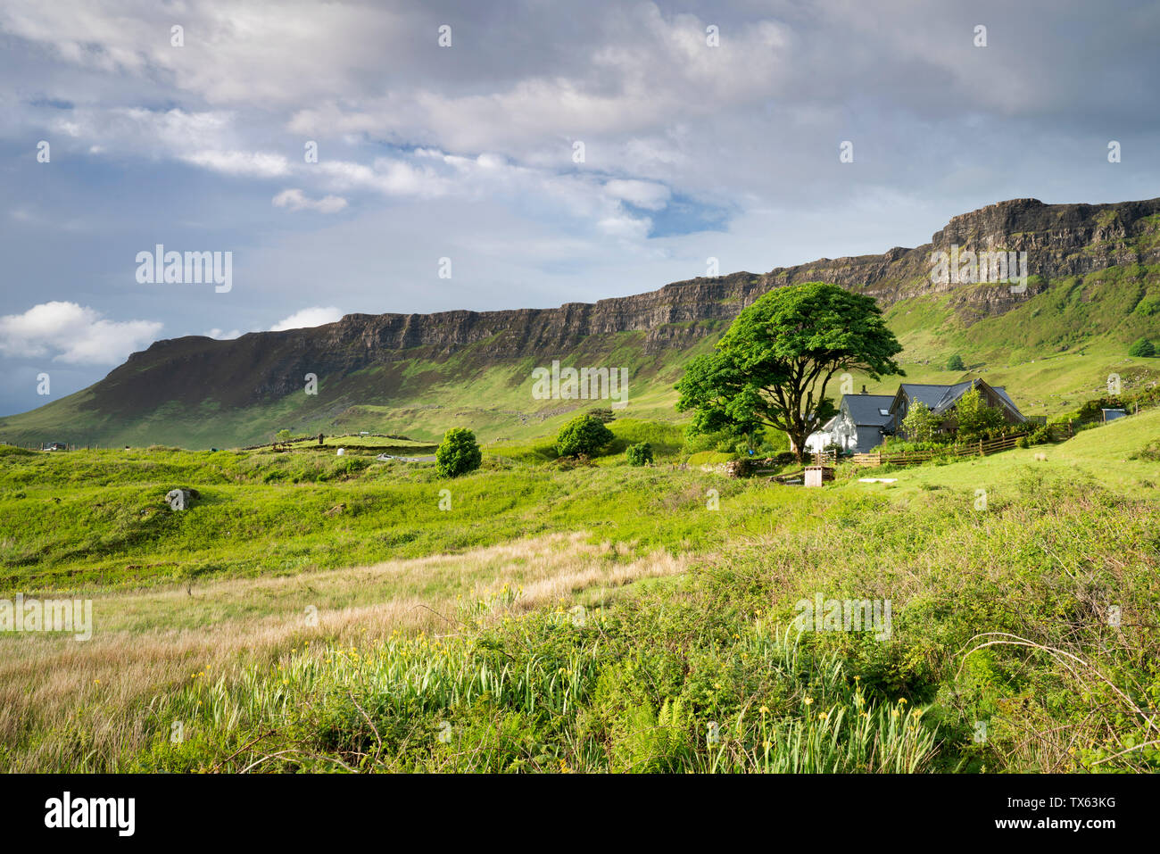 Lageorna Restaurant, Unterkunft und Selbstverpflegung Croft, Cleadale, Insel Eigg, Schottland. Stockfoto