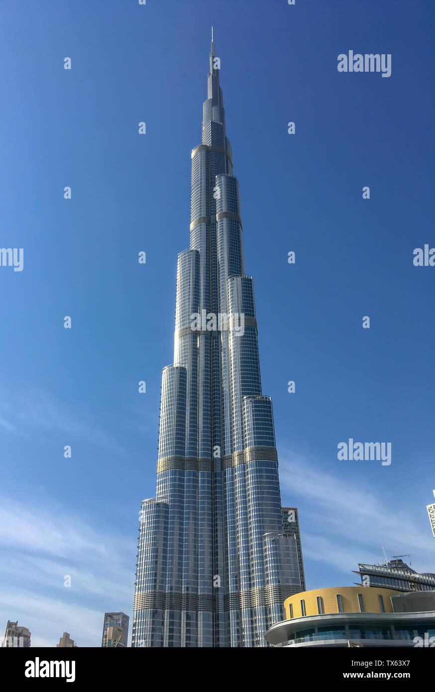 Burj Khalifa Tower in Dubai, Vereinigte Arabische Emirate Stockfoto