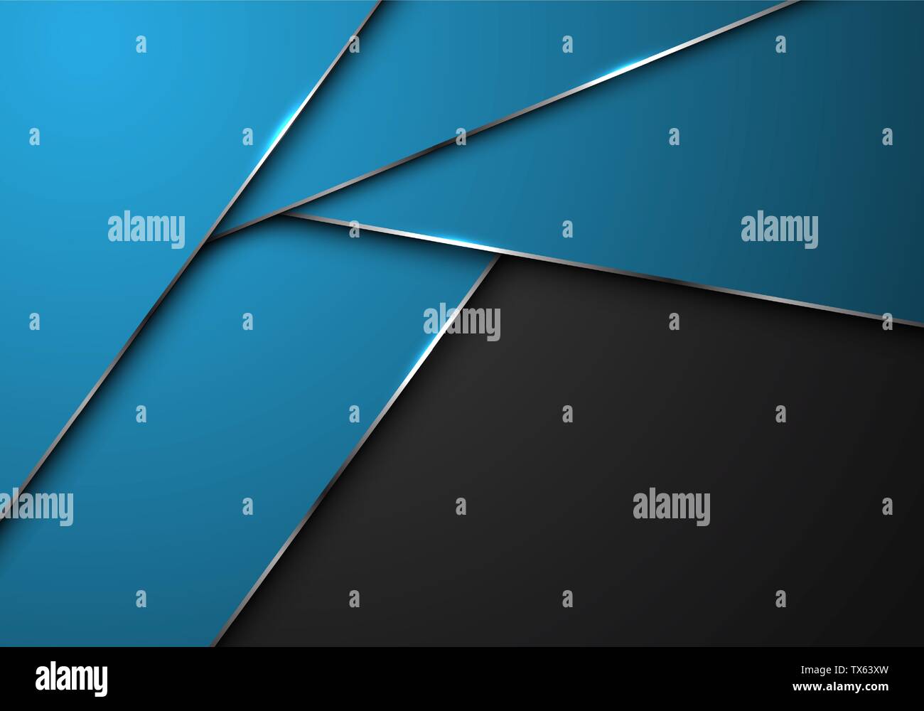 Abstrakt Blau Silver Line polygon überschneiden sich auf grau Leerzeichen Design moderne futuristischen Hintergrund Vector Illustration. Stock Vektor