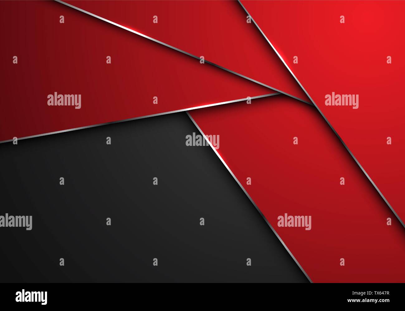Abstrakt rot Silver Line polygon überschneiden sich auf grau Leerzeichen Design moderne futuristischen Hintergrund Vector Illustration. Stock Vektor
