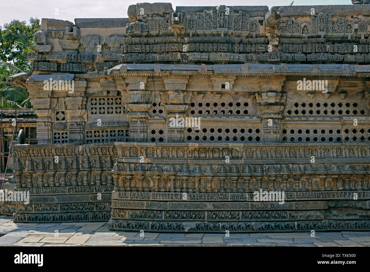 31 Okt 2009 Stein gemeißelt-1268 AD Hoysala Tempel am Architecture-Kesava Somnathpur Dorf 45 km von Mysore Karnataka, Indien Stockfoto